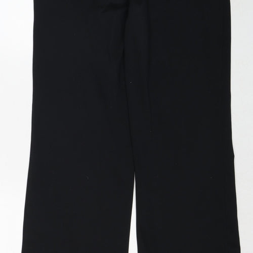 Marks and Spencer Womens Black Polyester Trousers Size 14 Regular