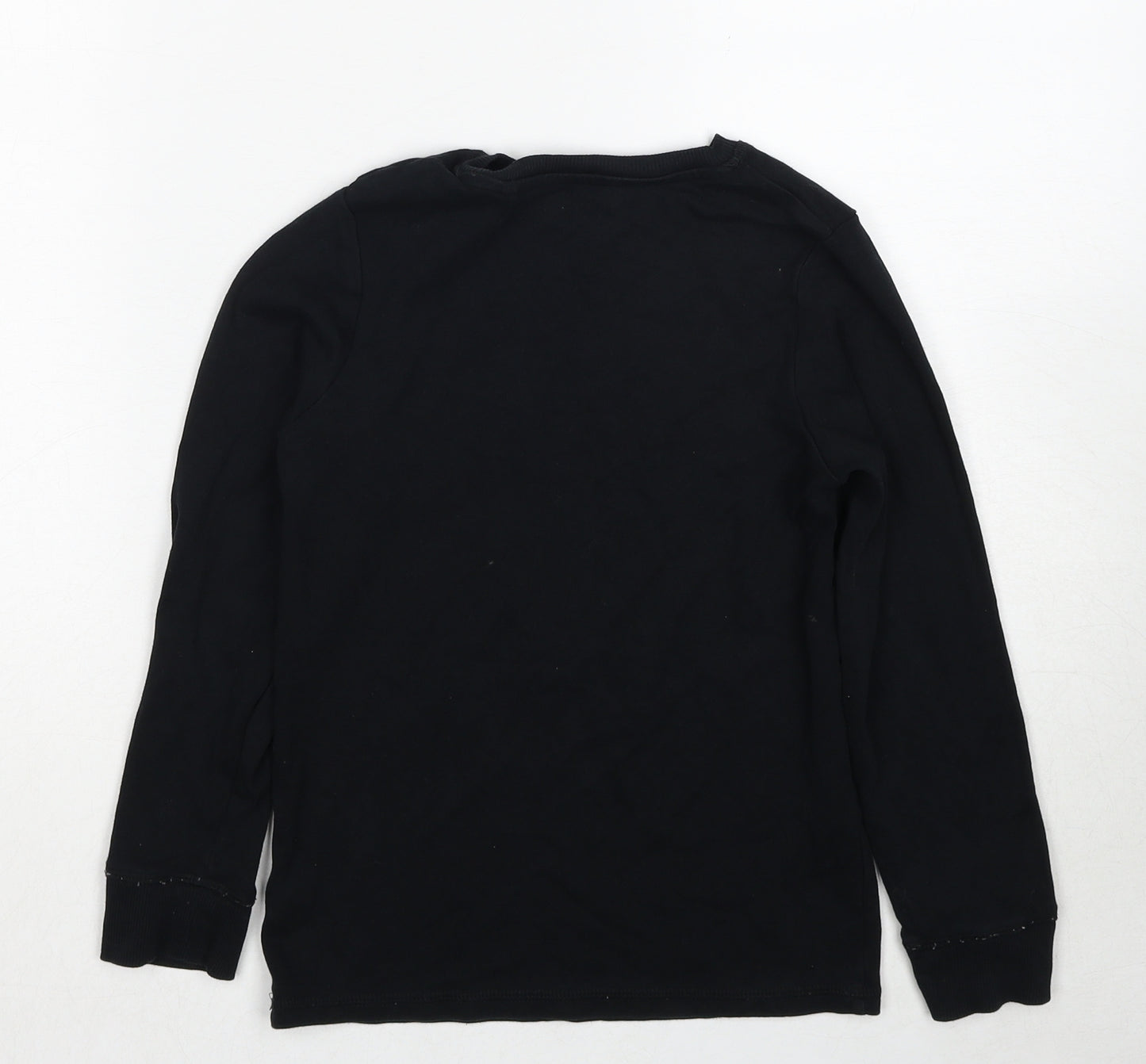 NEXT Girls Black Cotton Pullover Sweatshirt Size 9 Years Pullover - Slogan
