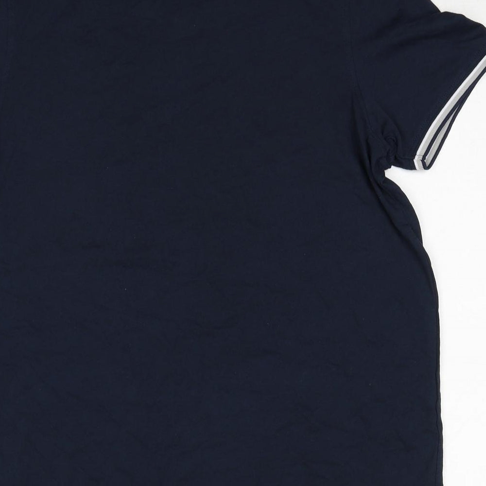 Slazenger Mens Blue Cotton T-Shirt Size M Round Neck