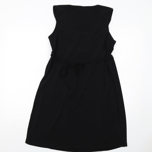 Body Flirt Womens Black Polyester A-Line Size 12 Scoop Neck Pullover - Embellished Neckline