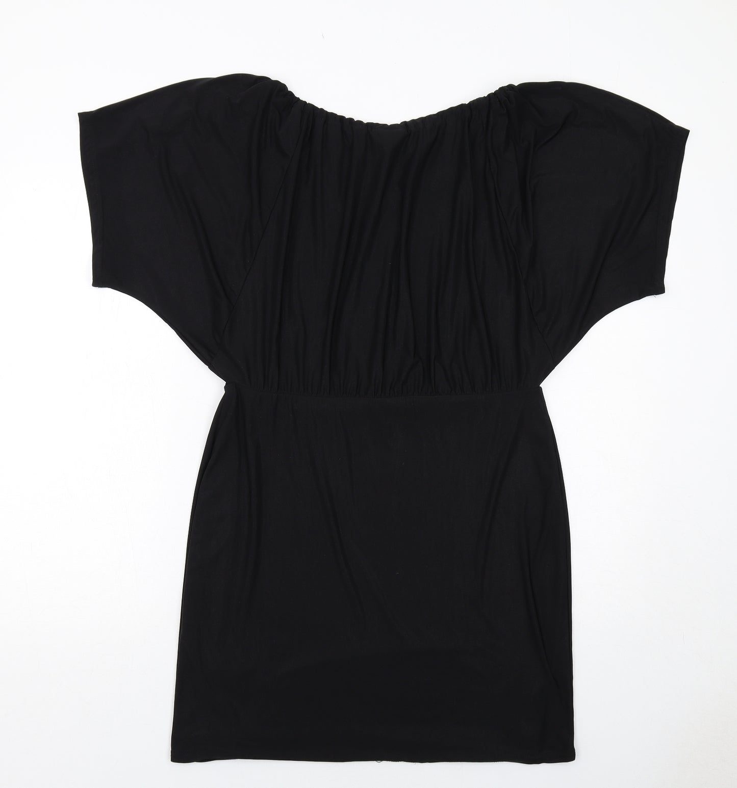 Body Flirt Womens Black Polyester Sheath Size 12 Off the Shoulder Pullover