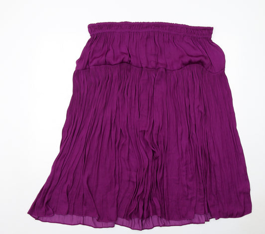 Marks and Spencer Womens Purple Polyester Swing Skirt Size 22