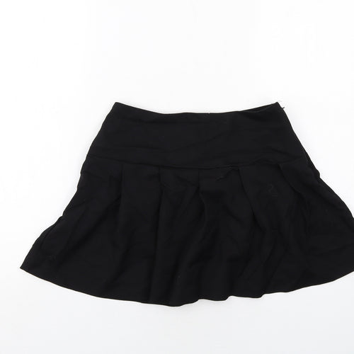 H&M Womens Black Polyester Skater Skirt Size 8 Zip