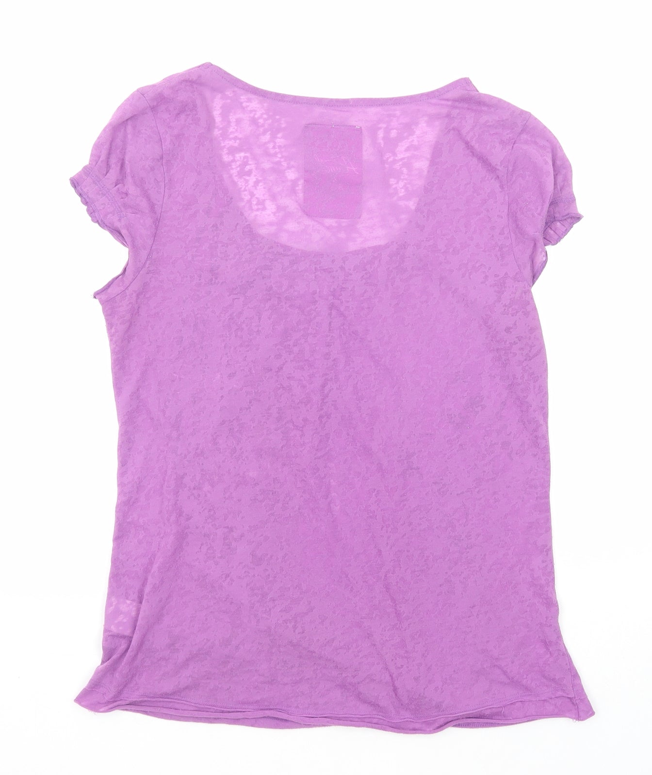 Animal Womens Purple Polyester Basic T-Shirt Size 12 Scoop Neck