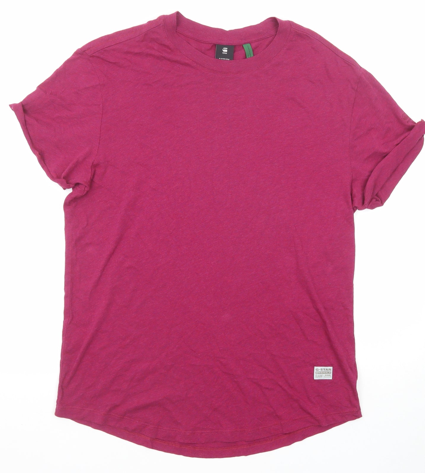 G-Star Womens Pink Cotton Basic T-Shirt Size S Crew Neck