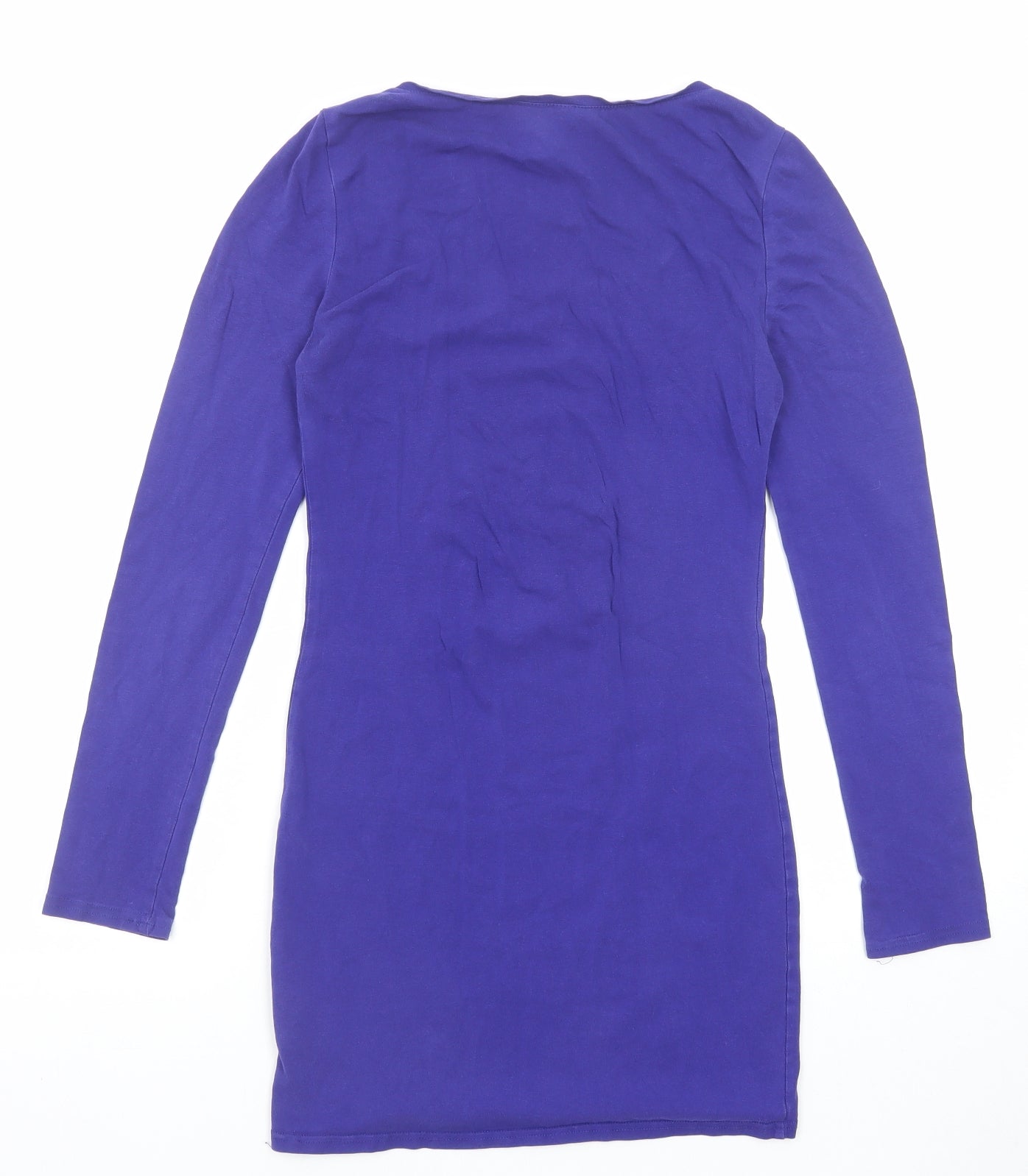 Divided by H&M Womens Blue Cotton Jumper Dress Size 10 Round Neck Pullover