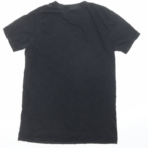 Converse Womens Black Cotton Basic T-Shirt Size M Crew Neck