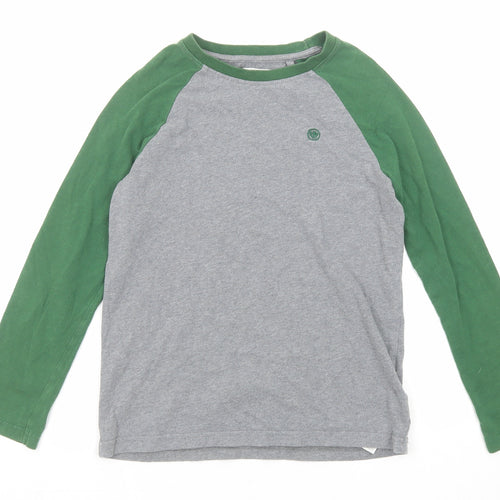 Fat Face Boys Grey Cotton Basic T-Shirt Size 8-9 Years Round Neck Pullover