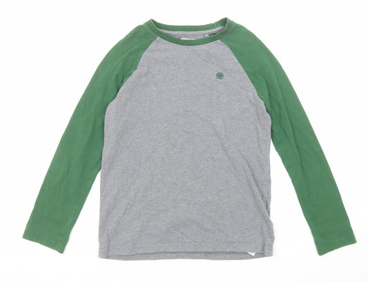 Fat Face Boys Grey Cotton Basic T-Shirt Size 8-9 Years Round Neck Pullover
