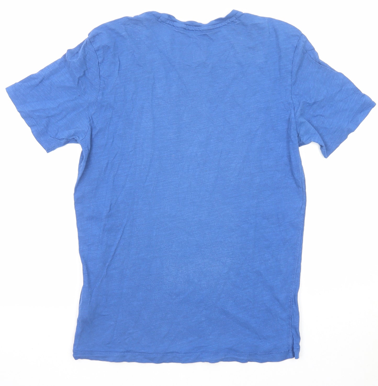 North Coast Mens Blue Cotton T-Shirt Size S Round Neck