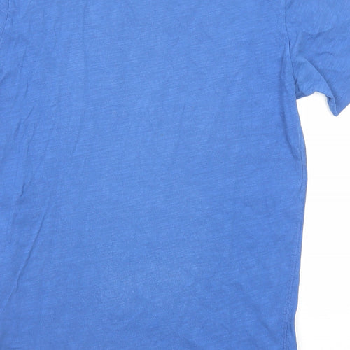 North Coast Mens Blue Cotton T-Shirt Size S Round Neck