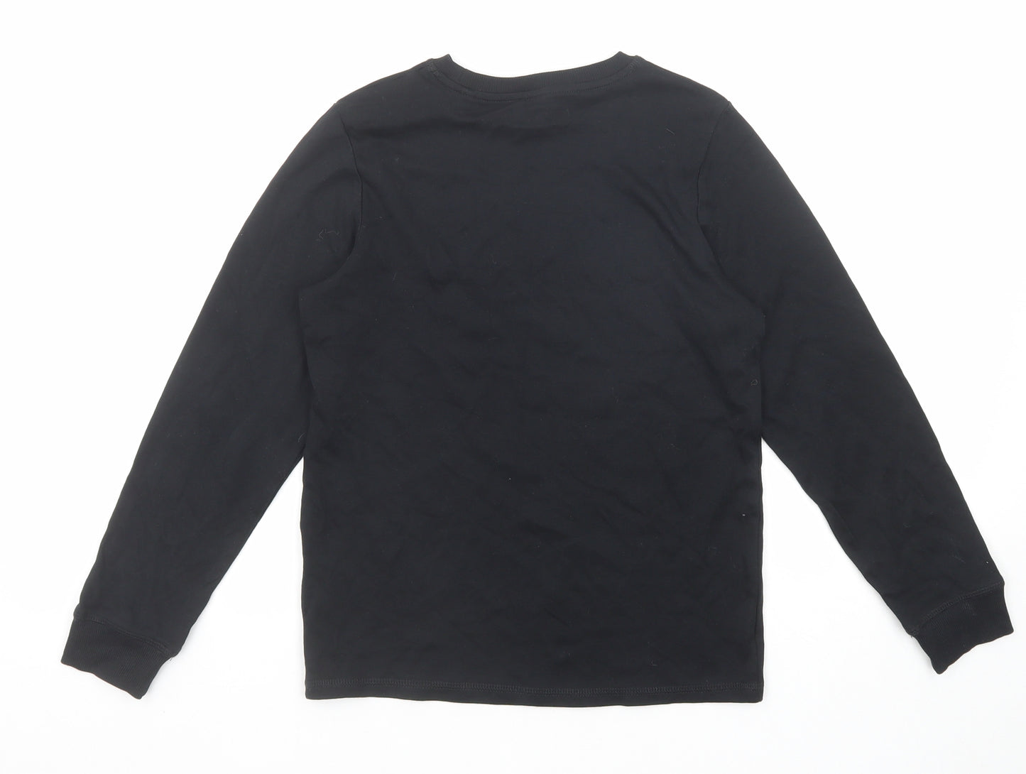 NEXT Girls Black Cotton Basic T-Shirt Size 11 Years Round Neck Pullover - #Up To Snow Good.