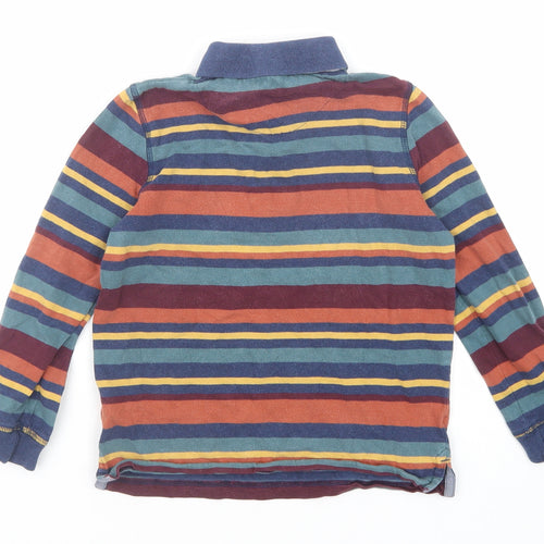 John Lewis Boys Multicoloured Striped Cotton Basic Polo Size 7 Years Collared Button
