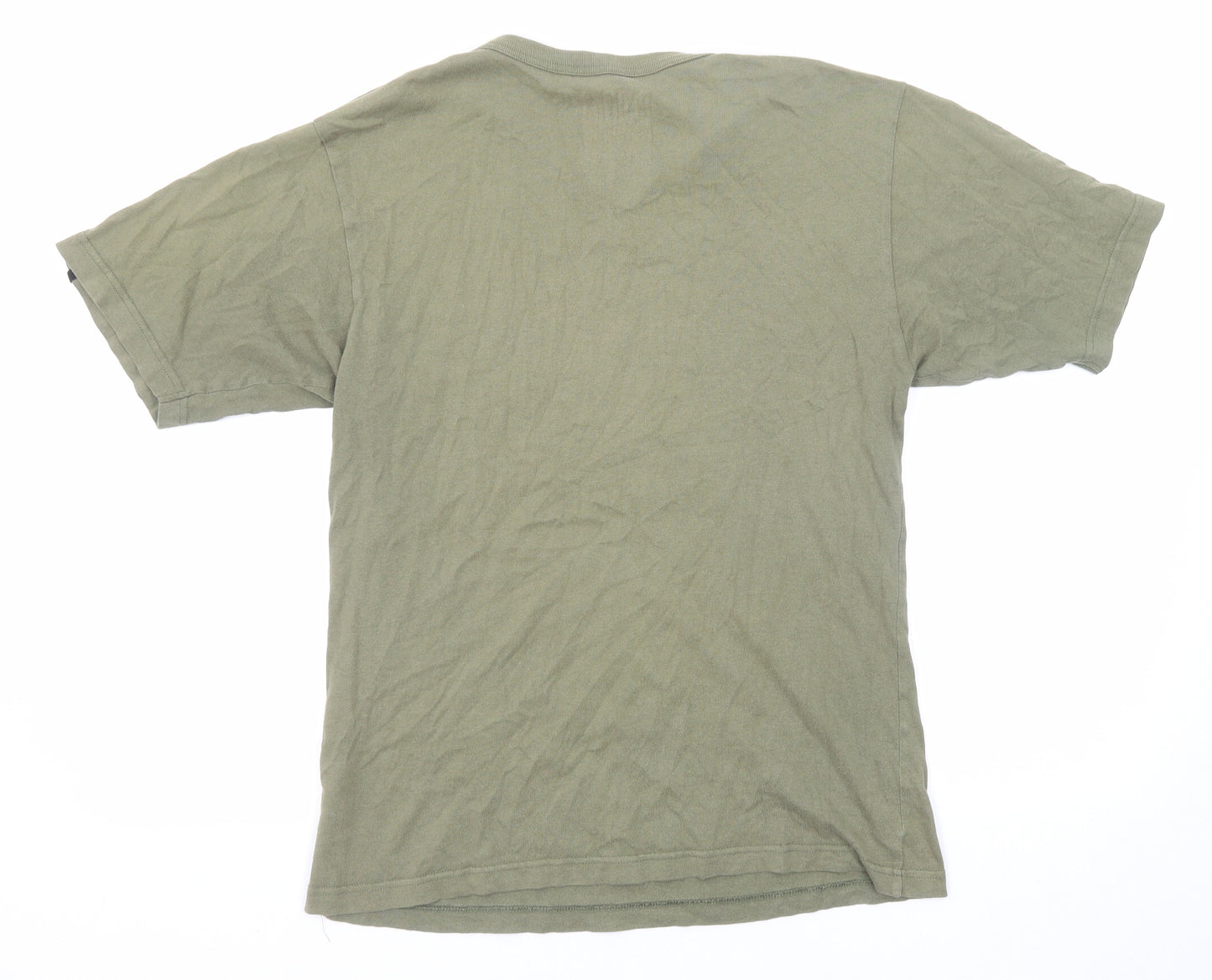Aem Kei Mens Green Cotton T-Shirt Size M Round Neck