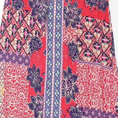 Monsoon Womens Multicoloured Geometric Viscose Peasant Skirt Size M