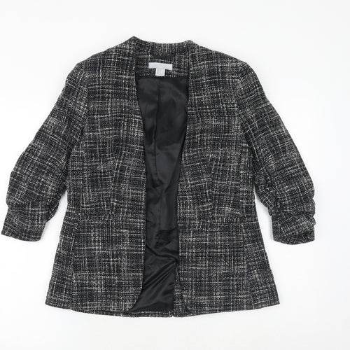 H&M Womens Black Geometric Jacket Blazer Size 10