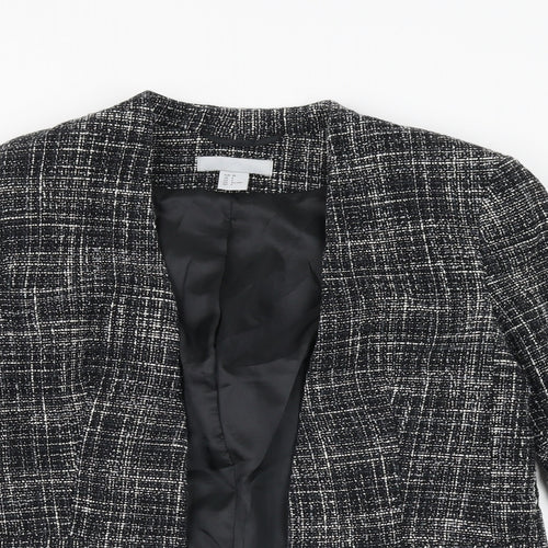 H&M Womens Black Geometric Jacket Blazer Size 10