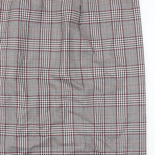 Jaeger Womens Multicoloured Plaid Wool Straight & Pencil Skirt Size 18 Zip