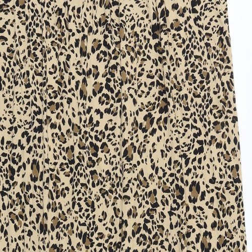 Marks and Spencer Womens Brown Animal Print Viscose Tank Dress Size 22 Round Neck Pullover - Leopard Pattern