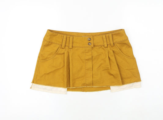 BDG Womens Yellow Polyester Mini Skirt Size M Zip