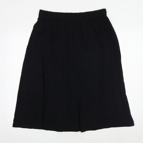 Marks and Spencer Womens Black Viscose Swing Skirt Size 16