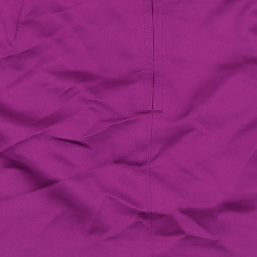 Marks and Spencer Womens Purple Polyester A-Line Skirt Size 14 Zip