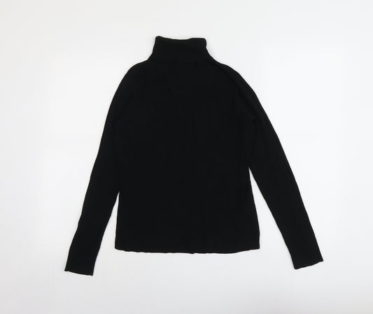 Dorothy Perkins Womens Black Roll Neck Viscose Pullover Jumper Size 14