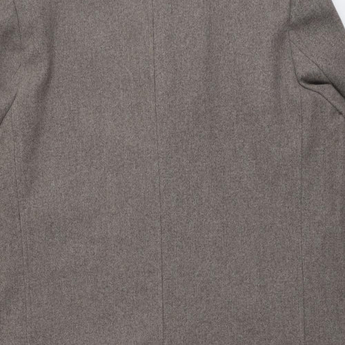 Marks and Spencer Mens Grey Pea Coat Coat Size 2XL Button