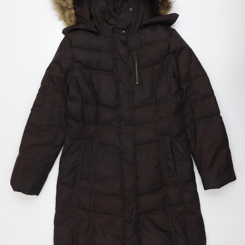 Marc New York Womens Brown Quilted Coat Size S Zip