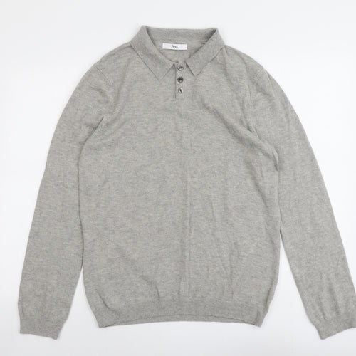 find. Mens Grey Collared Acrylic Pullover Jumper Size M Long Sleeve