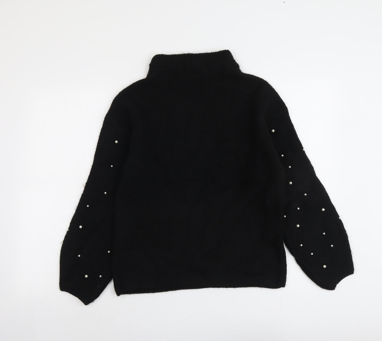 Marks and Spencer Womens Black High Neck Acrylic Pullover Jumper Size S