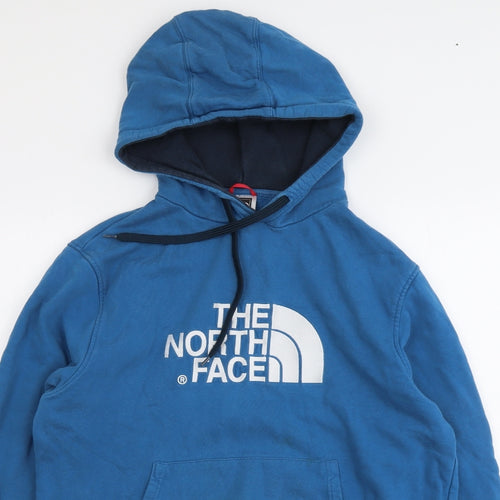 The North Face Mens Blue Cotton Pullover Hoodie Size M