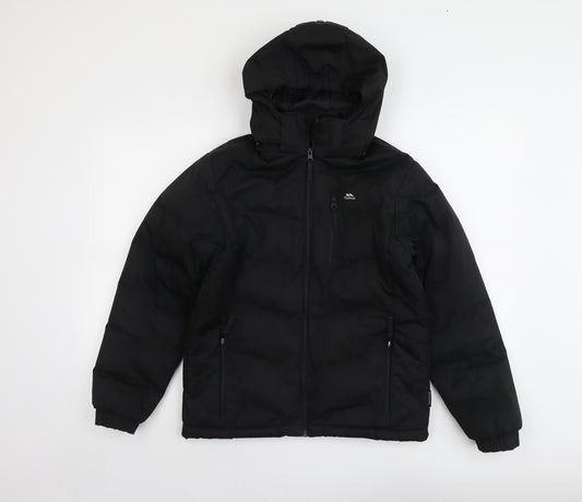 Trespass Boys Black Windbreaker Jacket Size 11-12 Years Zip - Zipped Pockets