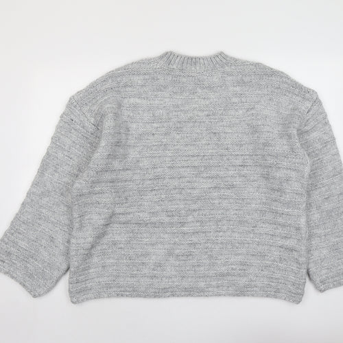 Marks and Spencer Womens Grey Round Neck Acrylic Pullover Jumper Size XL