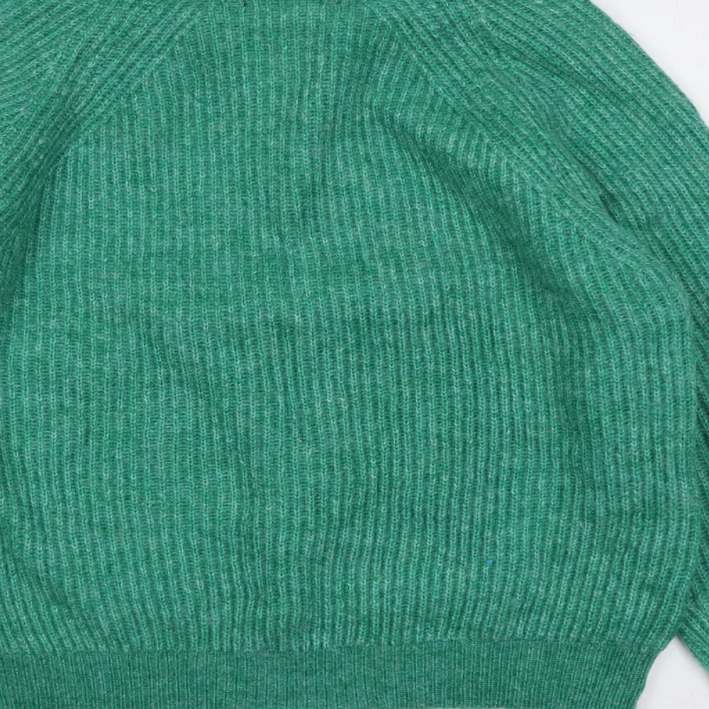 Marks and Spencer Womens Green Collared Acrylic Pullover Jumper Size M