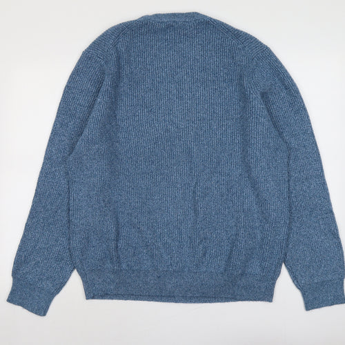 Marks and Spencer Mens Blue Round Neck Polyamide Pullover Jumper Size XL Long Sleeve