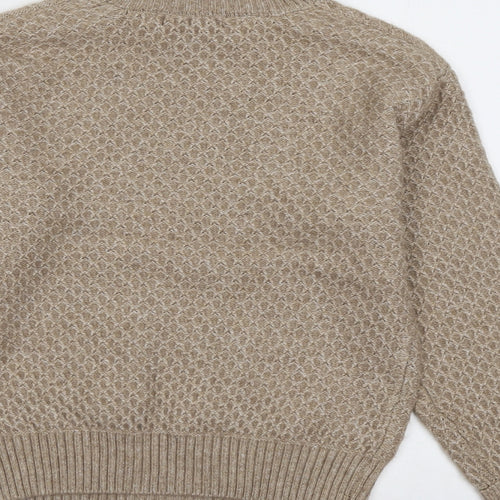 Marks and Spencer Womens Beige Roll Neck Polyester Pullover Jumper Size S