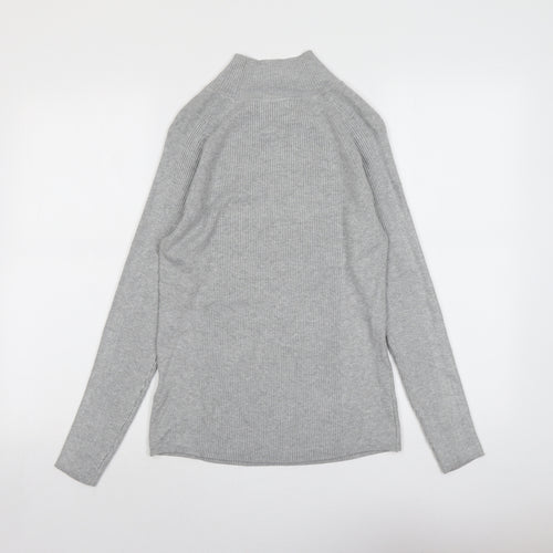Marks and Spencer Womens Grey High Neck Viscose Pullover Jumper Size 10