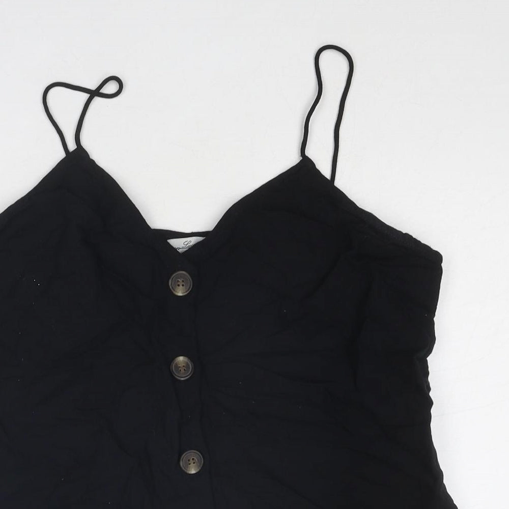 Lucy Wang Womens Black Viscose Camisole Tank Size L V-Neck