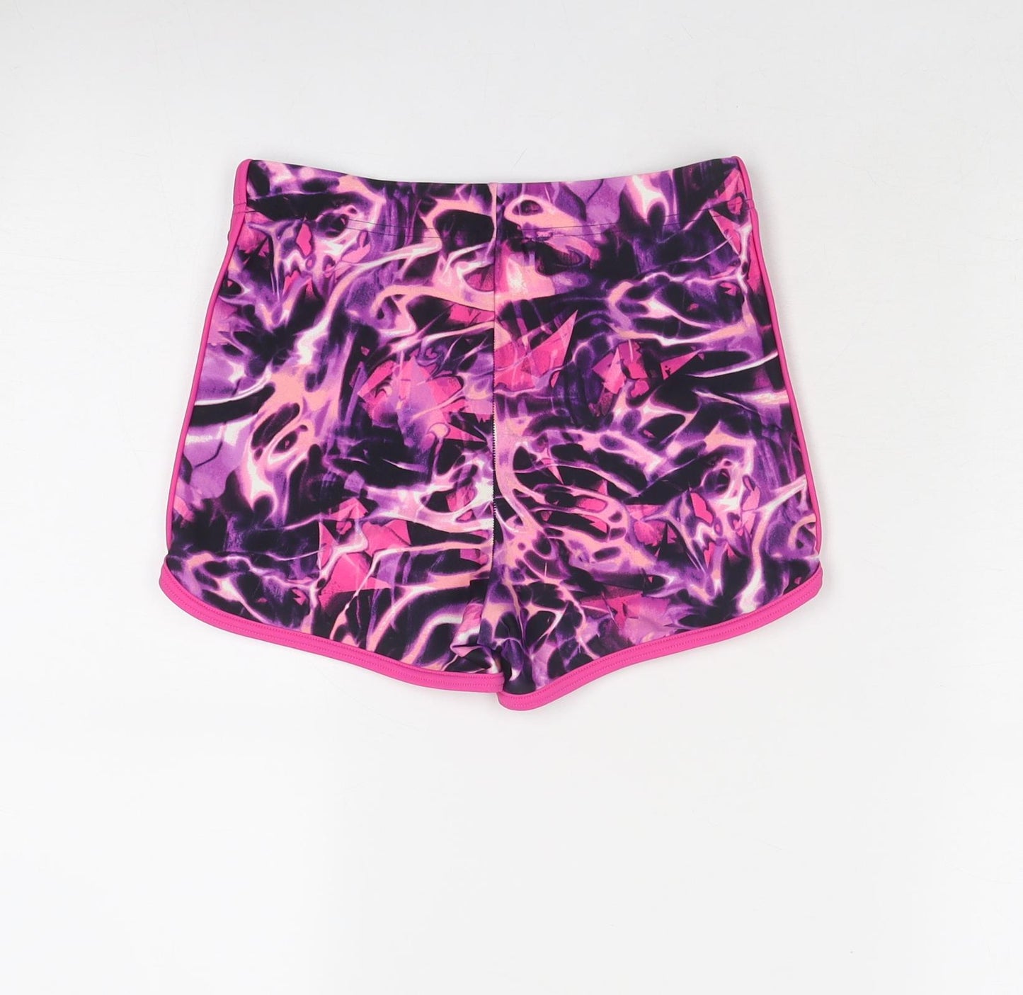 Arena Womens Purple Geometric Polyester Sweat Shorts Size 6 Regular
