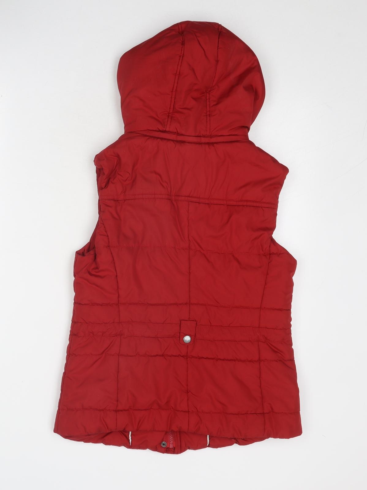 Esprit Womens Red Gilet Jacket Size 10 Zip