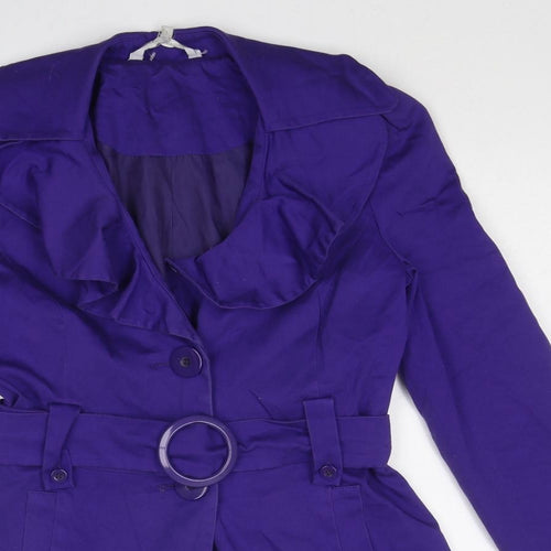 Debenhams Womens Purple Jacket Size 8 Button