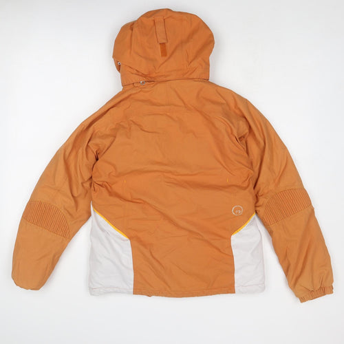 DECATHLON Womens Orange Geometric Jacket Size 10 Zip