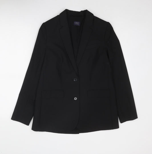 Marks and Spencer Womens Black Polyester Jacket Blazer Size 10