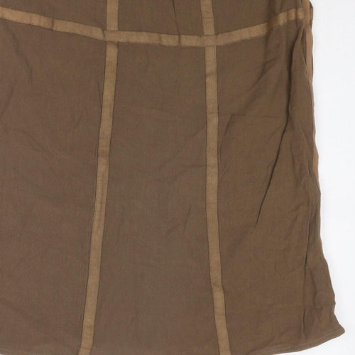 Part Two Womens Brown Polyester A-Line Skirt Size 10 Zip