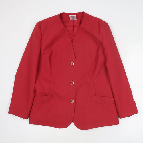 Eastex Womens Red Jacket Blazer Size 16 Button