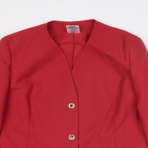 Eastex Womens Red Jacket Blazer Size 16 Button