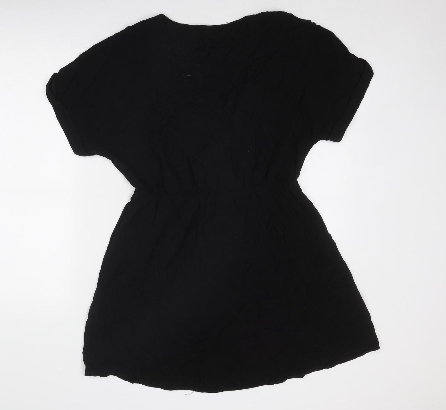 H&M Womens Black Viscose Fit & Flare Size 16 V-Neck Pullover