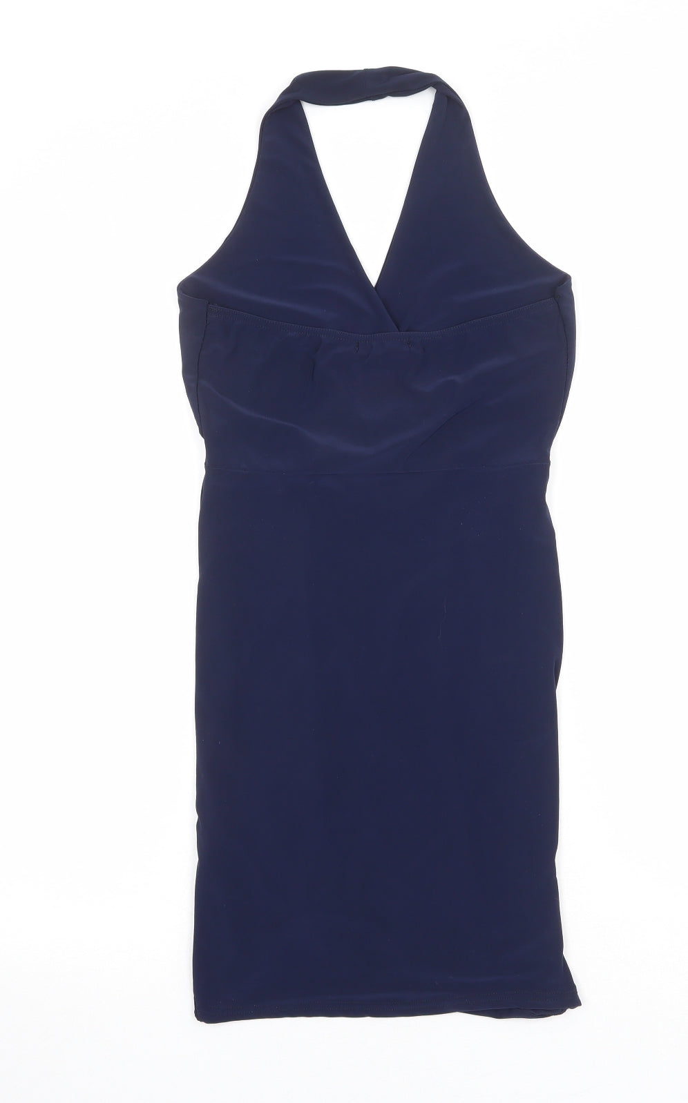 Boohoo Womens Blue Polyester Bodycon Size 10 Halter Pullover