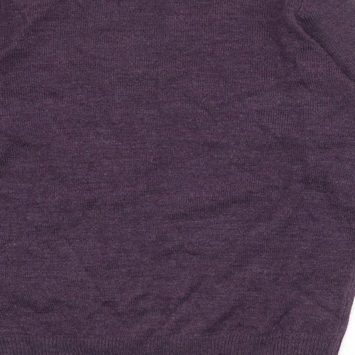 EWM Mens Purple Round Neck Acrylic Pullover Jumper Size L Long Sleeve